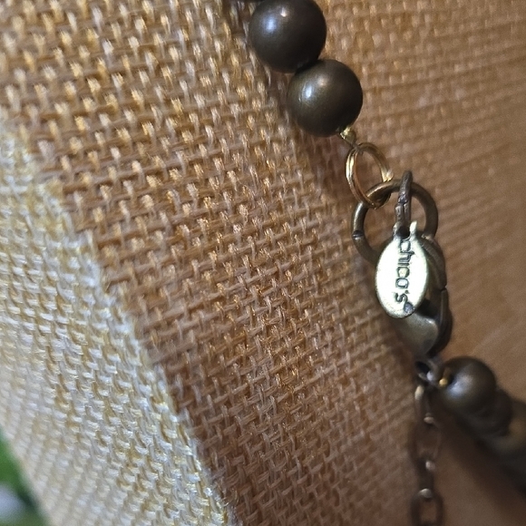 Chico's Faux Turquoise and Green Dyed Shell Statement Necklace - Picture 3 of 12